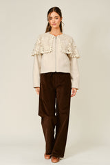 Teddy Jacket with Detachable Lace Cape