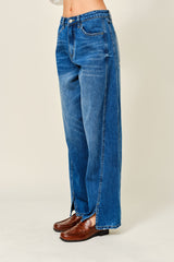 Front Slit Semi Barrel Jeans