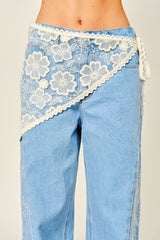 Floral Lace Scarf Wrap Skirt