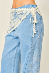 Floral Lace Scarf Wrap Skirt