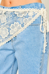 Floral Lace Scarf Wrap Skirt