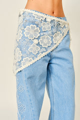 Floral Lace Scarf Wrap Skirt