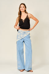 Floral Lace Scarf Wrap Skirt