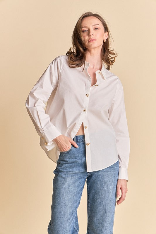 Button-Down Shirt With Shell Buttons