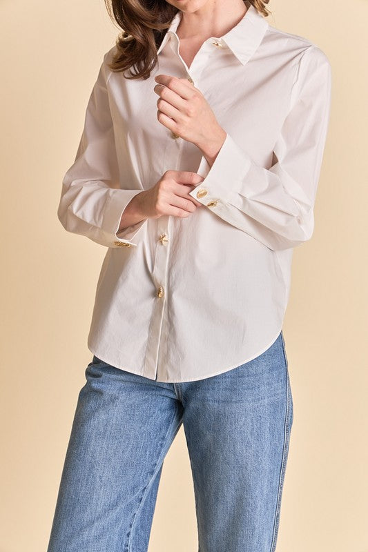 Button-Down Shirt With Shell Buttons
