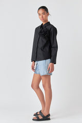 Flower Brooch Shirt