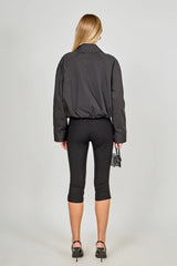 Drawstring Hem Cropped Jacket