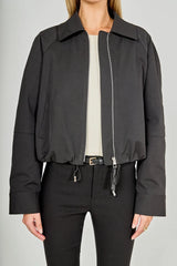 Drawstring Hem Cropped Jacket