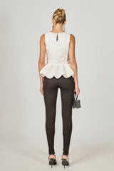 Jacquard Sleeveless Peplum Top