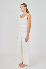 Lace Trim Sleeveless Scoop Neck Top