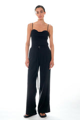 Pleated Wide Pants With Belt