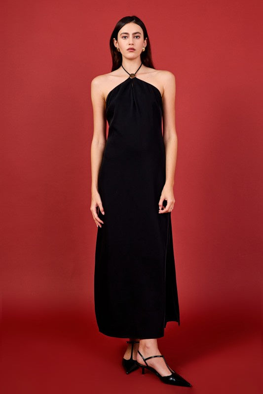 Luna Halter Neck Maxi Dress