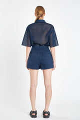 Mesh Net Top With Pockets