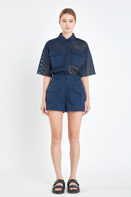 High-Waisted Shorts With Pockets