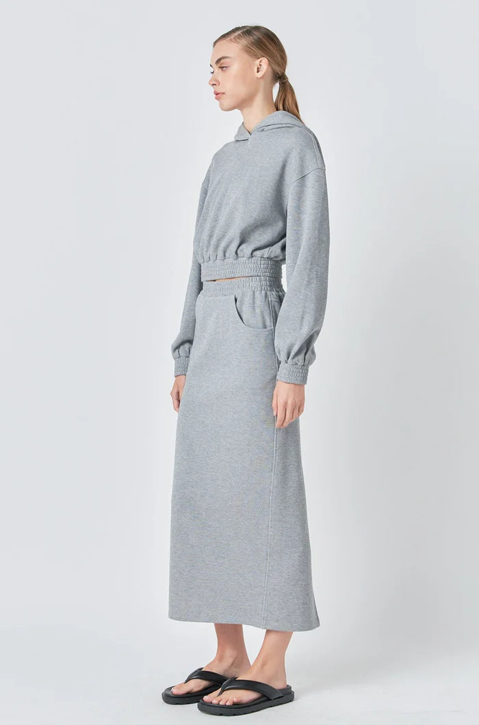chinese dress ladies Mid-Waisted French Terry Maxi Skirt Heather Grey / Xs main image 0
