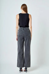 Washed Black Straight-Leg Jeans