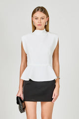Sculpted Elegance Peplum Top