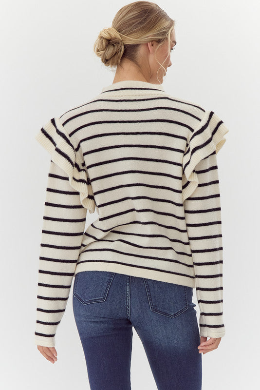 Striped Knit Sweater Top