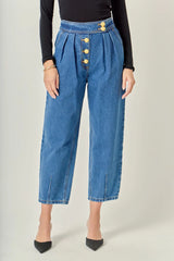 Cropped Denim Trousers