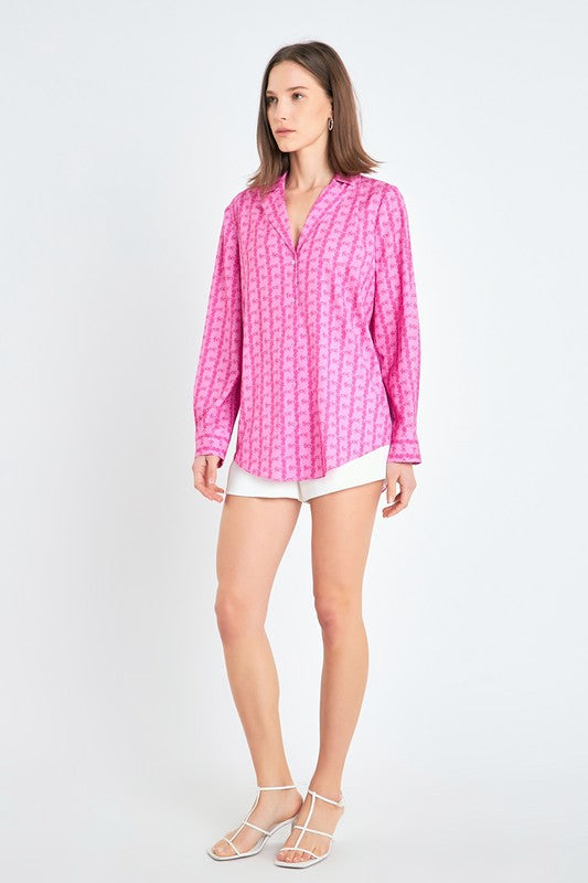 Printed Satin Shirt