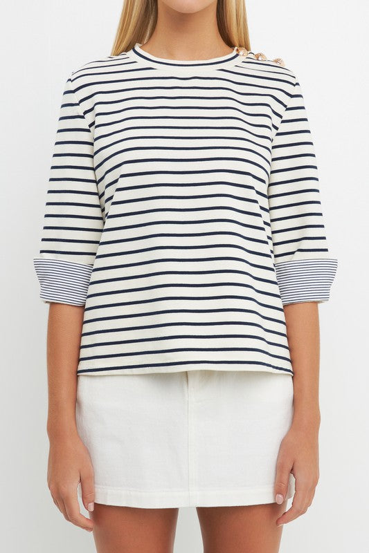 Fold Over Combo Cuff Tee