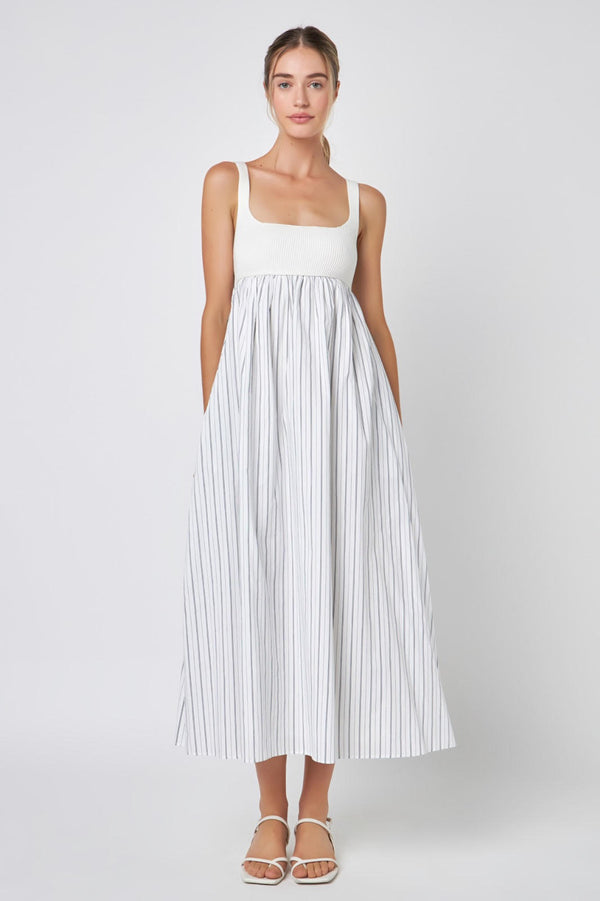 Tie Back Combo Maxi Dress