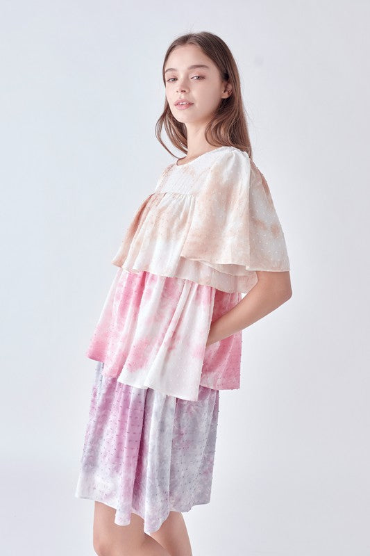 Tie Dye Swiss Dot Dress