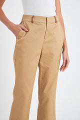 Twill Cropped Flare Hem Pants