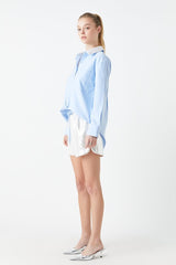 Oxford Shirt With Sequin Collar