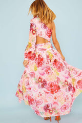 Body Suit Floral Print Maxi Dress