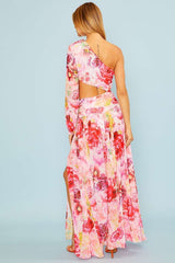 Body Suit Floral Print Maxi Dress
