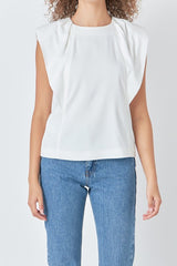 Sleeveless Pleated Top