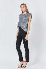 Sequin Embellished Top (2 Color Ways)