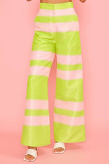 Green Pink Side Pocket Pants