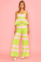 Green Pink Side Pocket Pants