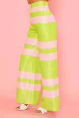 Green Pink Side Pocket Pants