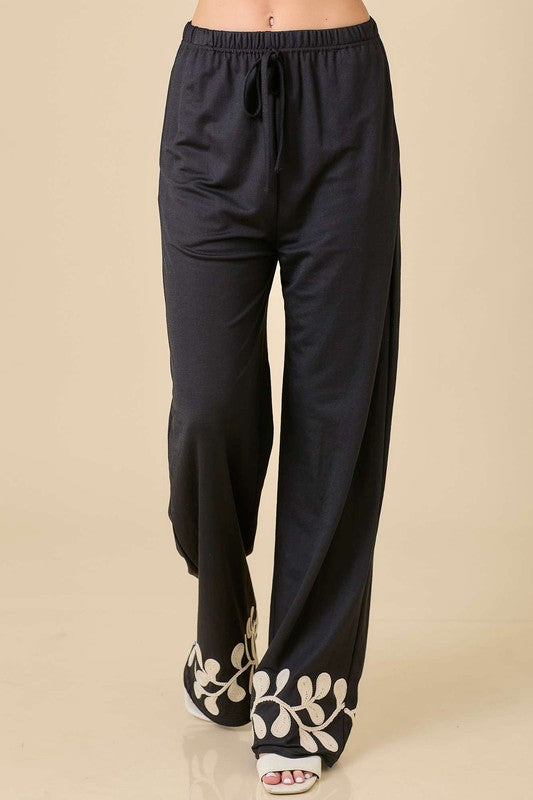 Elastic Waistband Straight Leg Pant