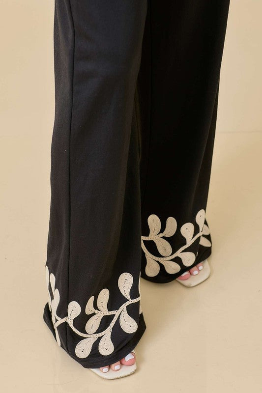 Elastic Waistband Straight Leg Pant