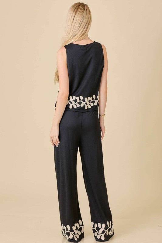 Elastic Waistband Straight Leg Pant