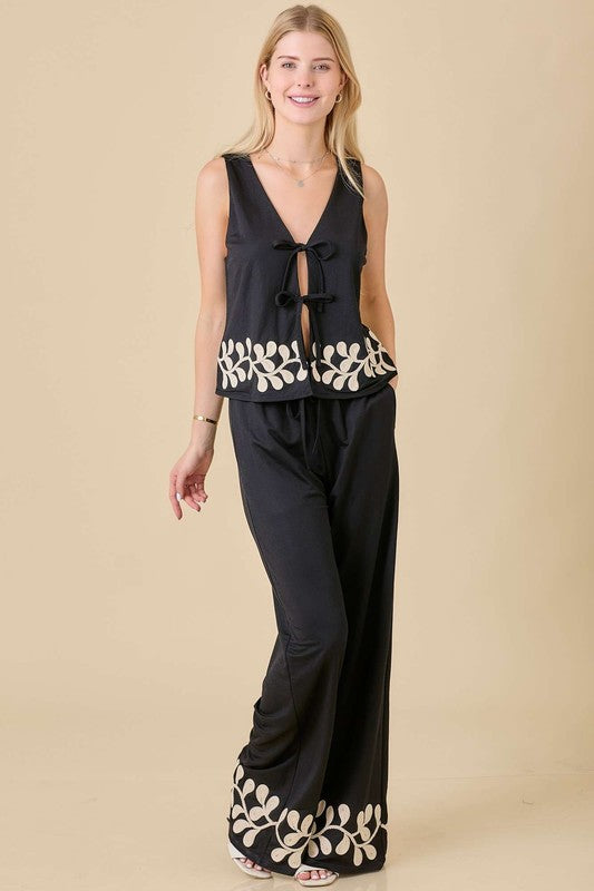 Elastic Waistband Straight Leg Pant