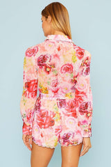 Scallop Hem Floral Romper