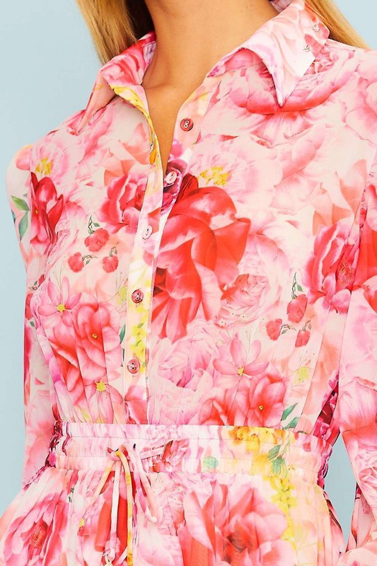Scallop Hem Floral Romper