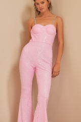 Sparkle Trim Sequin Jumpsuit