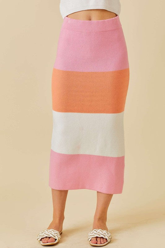 Color Block Sweat Skirt