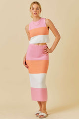 Sleeveless Color Block Knit Top