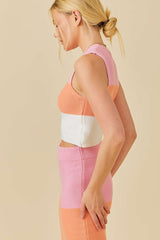Sleeveless Color Block Knit Top