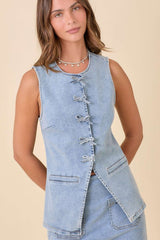 Light Wash Denim Vest