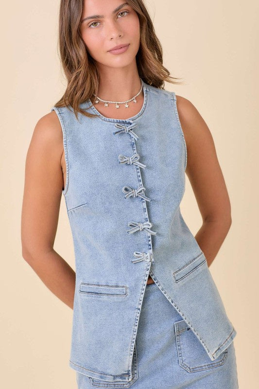 Light Wash Denim Vest