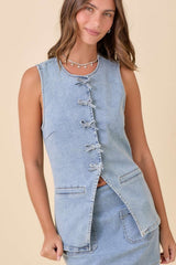 Light Wash Denim Vest