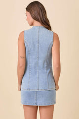 Light Wash Denim Vest